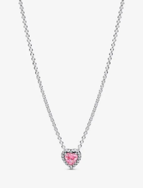 Pandora pink halo heart collier necklace